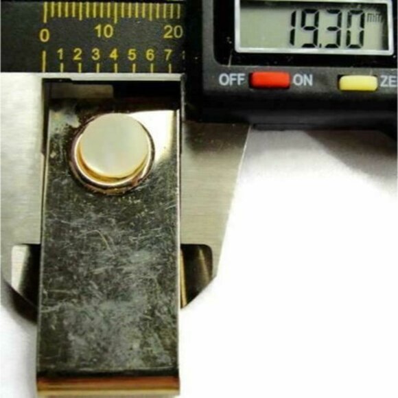 Money Clip Classic Mother Of Pearl Gold T Wallet Cash ID Credit Card Holder Vtg - Picture 8 of 11